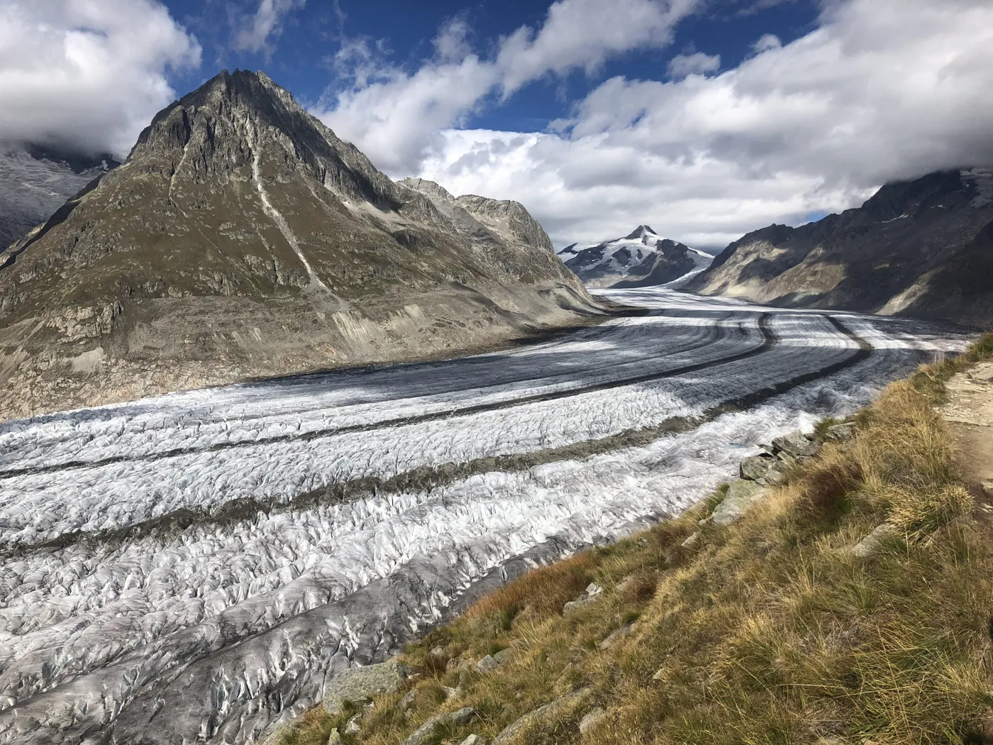 Along the Aletsch Glacier Hiking Path from Bettmerhorn to Bettmeralp Märjelensee(From a different Angle)