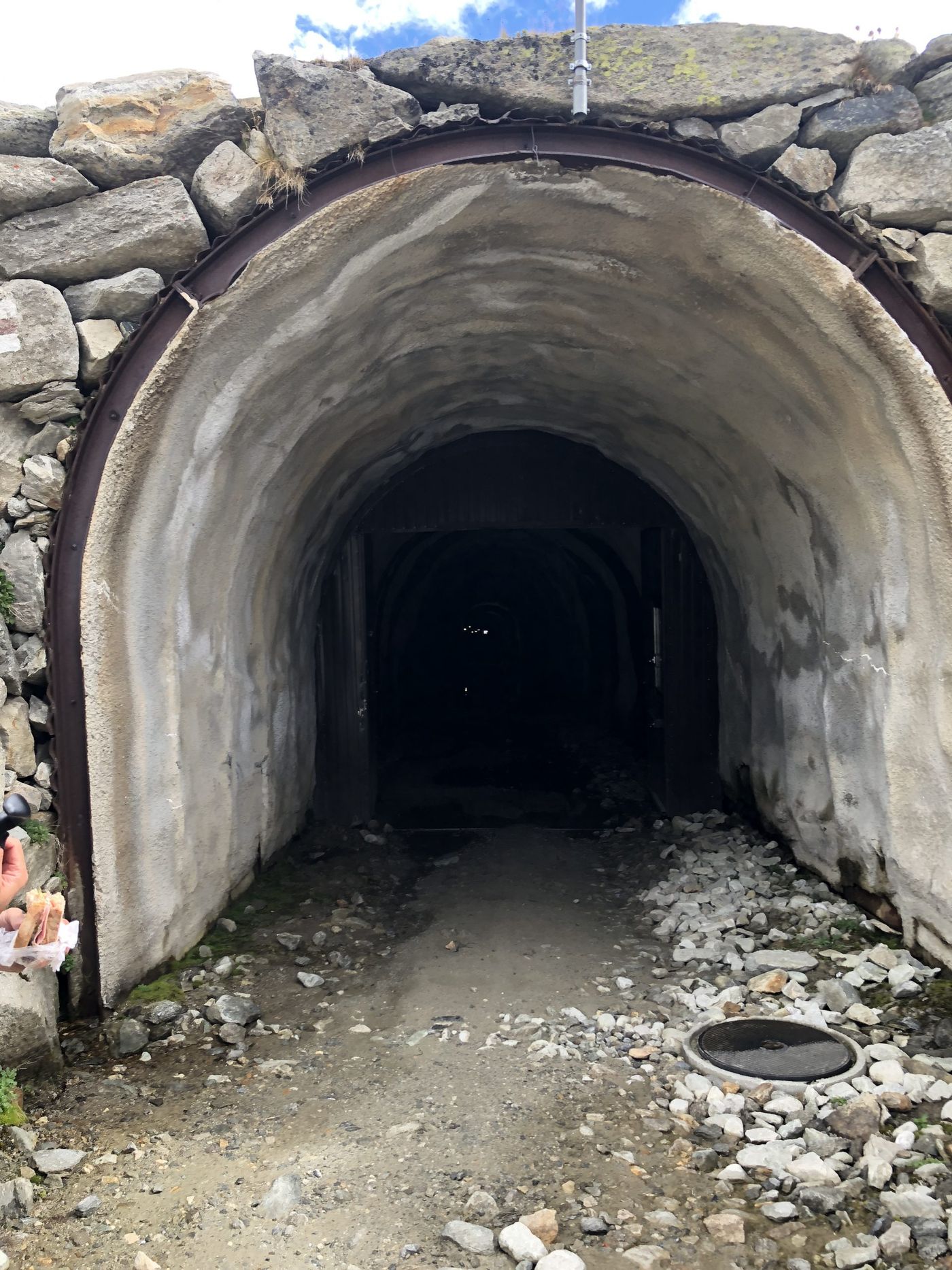 Tälligrat tunnel , along the Aletsch Glacier Hiking path from Bettmerhorn to Bettmeralp via Märjelensee