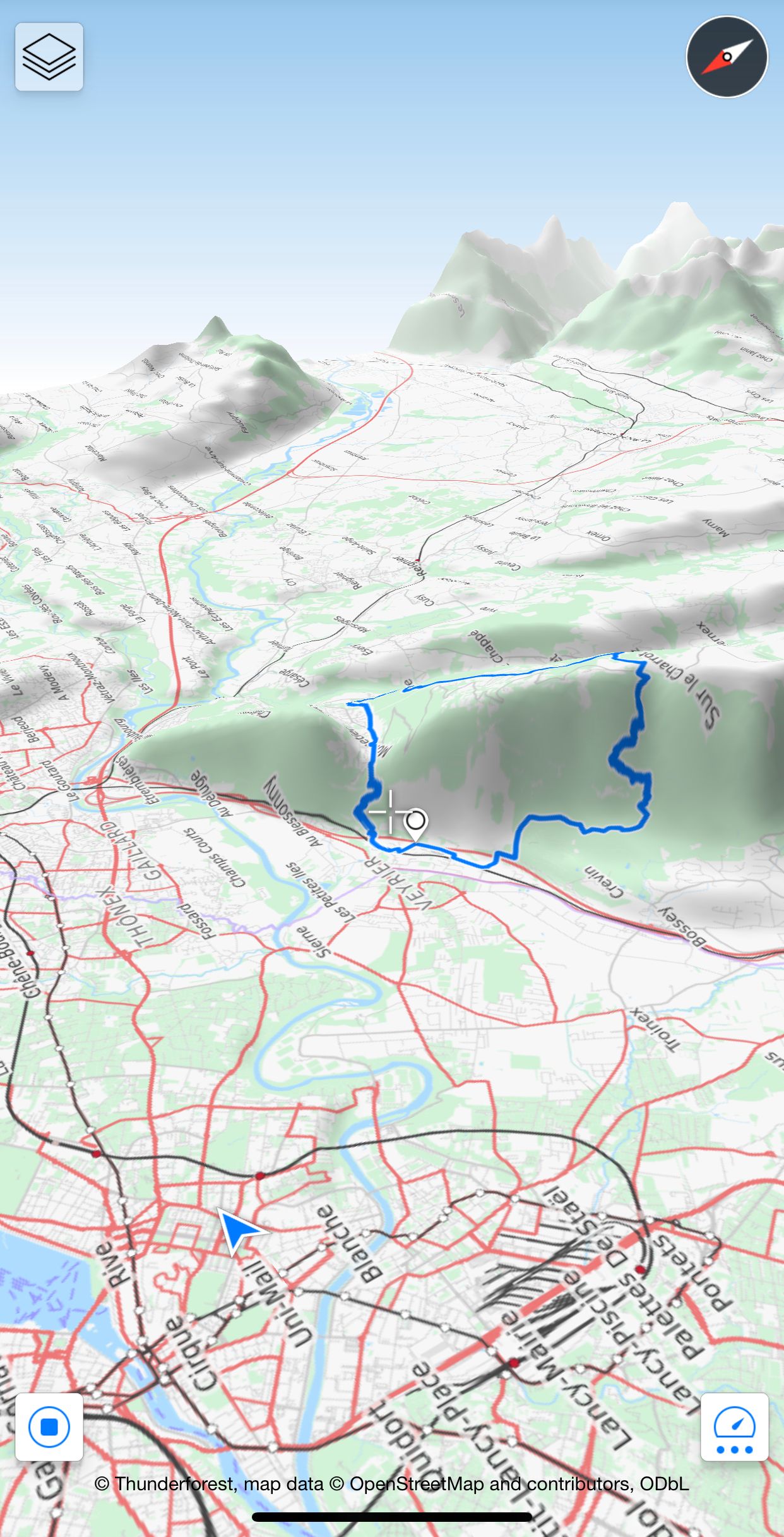 Steep trail of the Grande Gorge of Salève