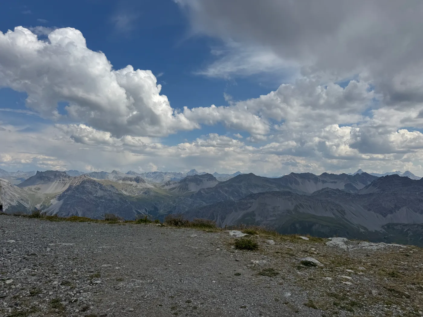 The view over hundreds of Alpine peaks from the Weisshorn summit, Arosa